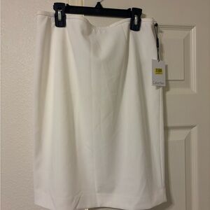Calvin Klein White Knee-Length Pencil Skirt